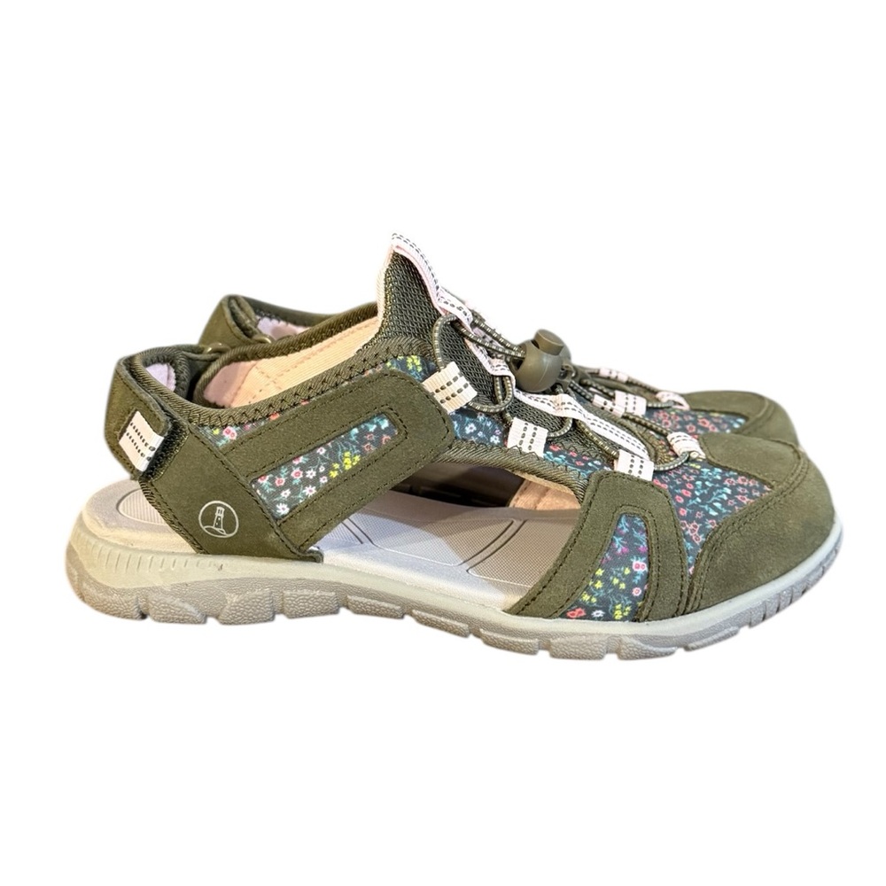 Lands' End Green Sport Sandals with Adjustable Straps Women’s Size 7